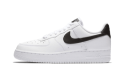 AF1-07 White Black Pebbled Leather