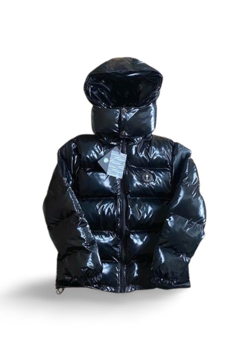 SHINY BLACK IRONGATE JACKET DETACHABLE